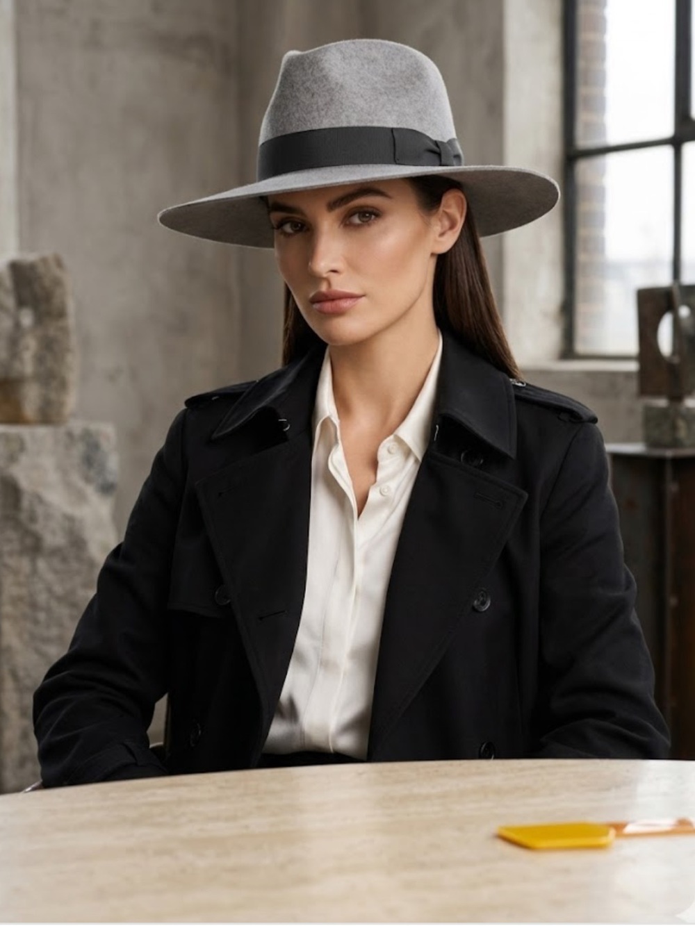 Patina The Lark Wool Fedora Western Hat Handcrafted Wide Brim Gray NWT Size S